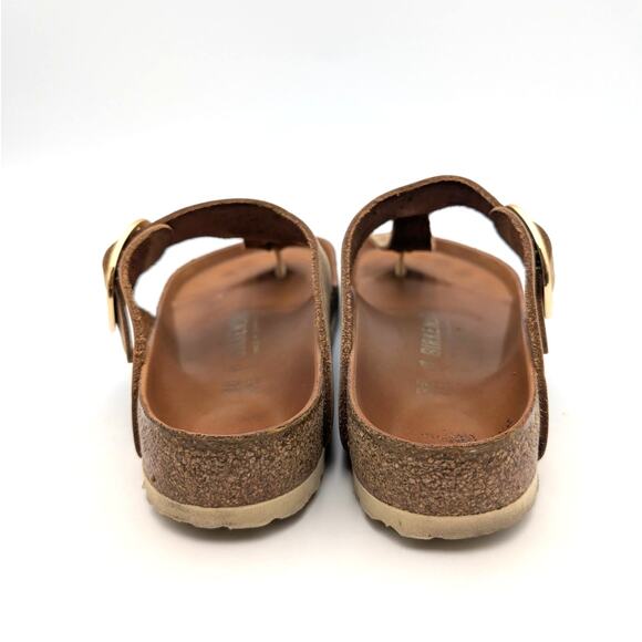Birkenstock Gizeh Big Buckle Thong Sandals Unisex Leather Brown Size W7/M5 EU38 - Picture 9 of 9